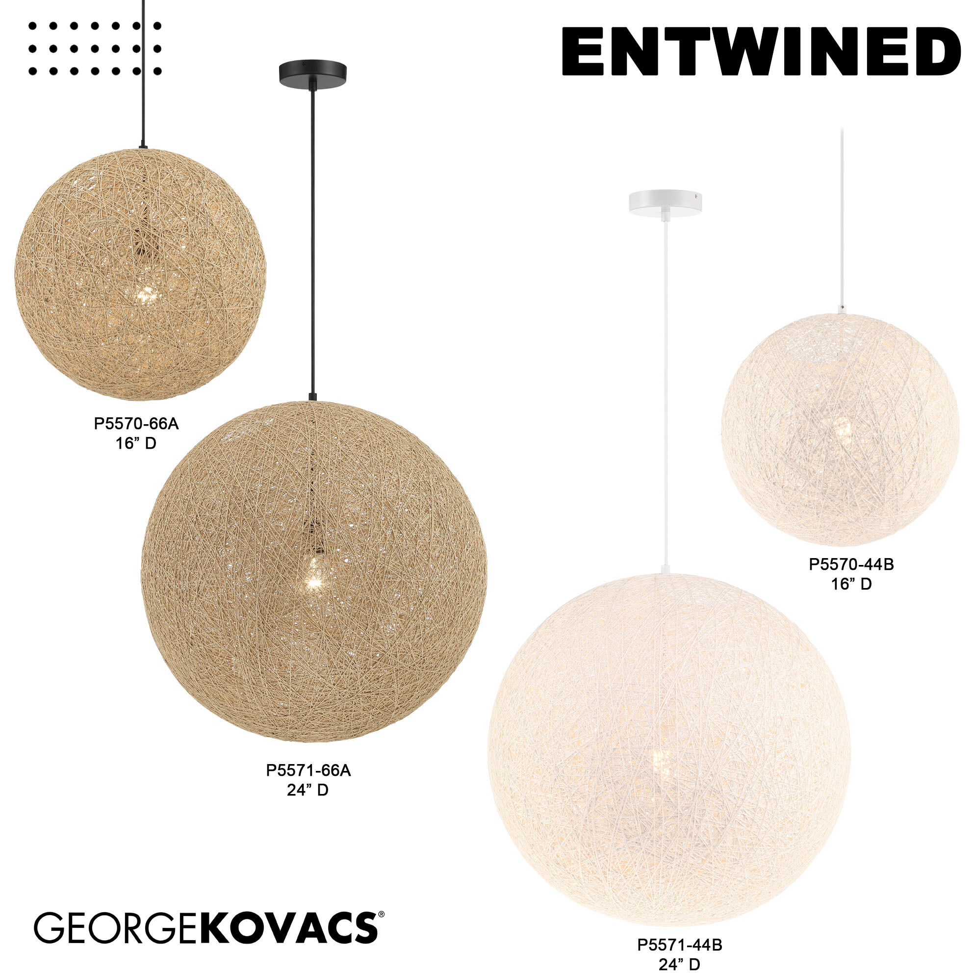 Entwined 1 Light 16 inch Matte White Pendant Ceiling Light